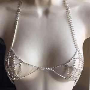 Rhinestone Chain Bra